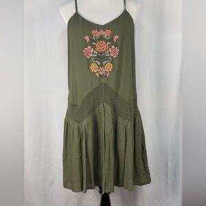 Wonderly Summer Olive Green Dress XL